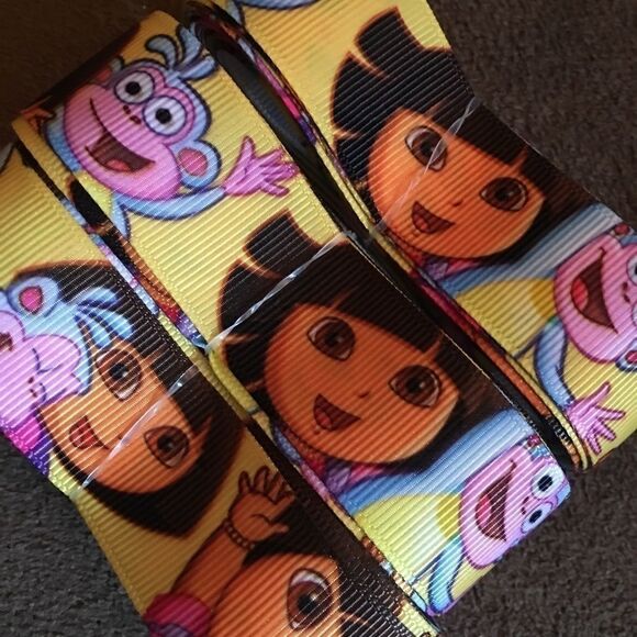 grosgrain Ribbon 7/8” 5 yards Dora the Explorer Boots NEW 5/$20 - Picture 2 of 4